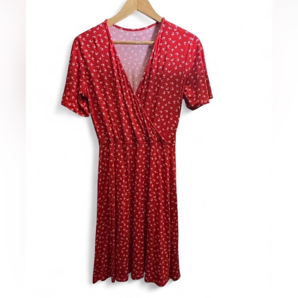 41 Hawthorn Orange and White Leaf Pattern dress